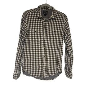 Lucky Brand Classic Fit Black Label Plaid Button Down Shirt Mens Small